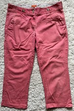 Ladies White Stuff 3/4 Length Carpi Jeans. Size 32R.Pockets.Pink.Cotton.PRISTINE
