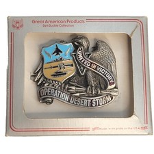 New In box- Vintage operation desert storm belt buckle C1991 Military Patriot