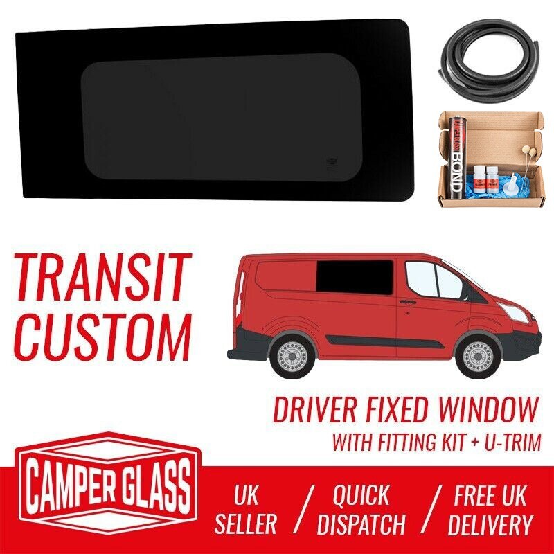 Transit Custom Driver Side Fixed Privacy Side Window with Fitting