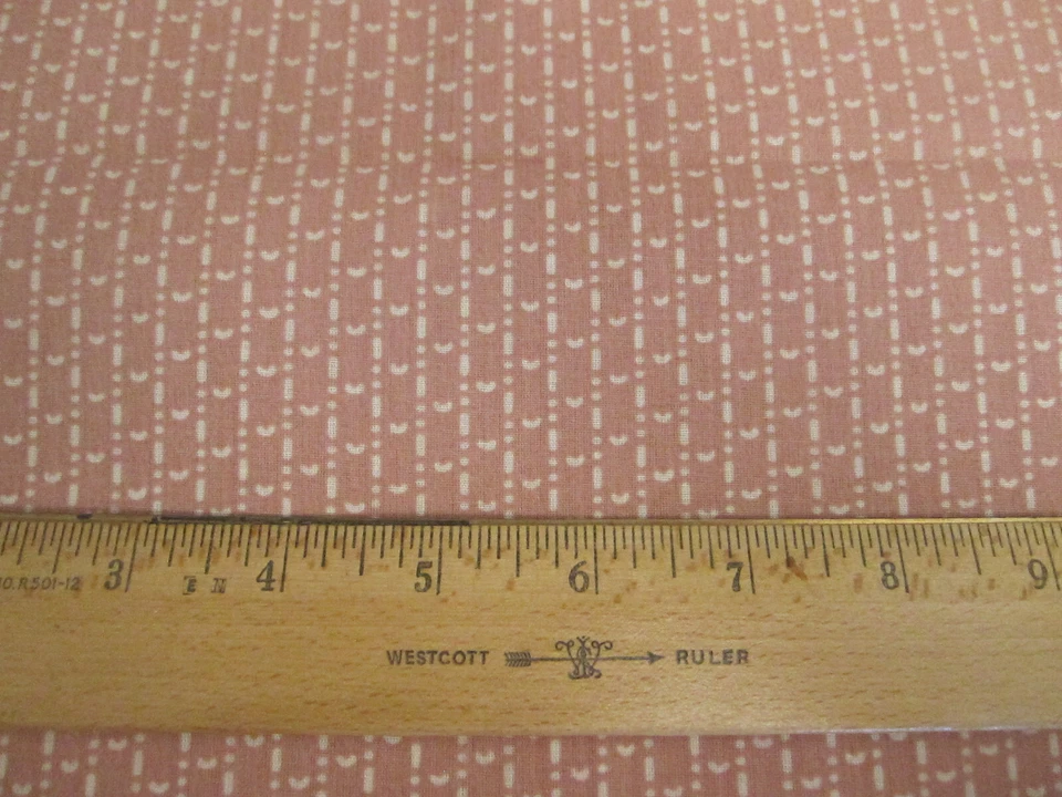 Tela de algodón pequeños corazones blancos a rayas en Lt malva algodón tela calicó BTYx44 Foto 4 de 4