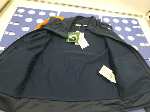 Puma Boys Navy Blue Orange Track Jacket Pockets Small Youth Size 6 Full Zipper - Picture 8 of 19