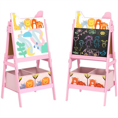 Kids Art Easel, 3 in 1 Double-Sided Painting Easel W/Magnetic Whiteboard