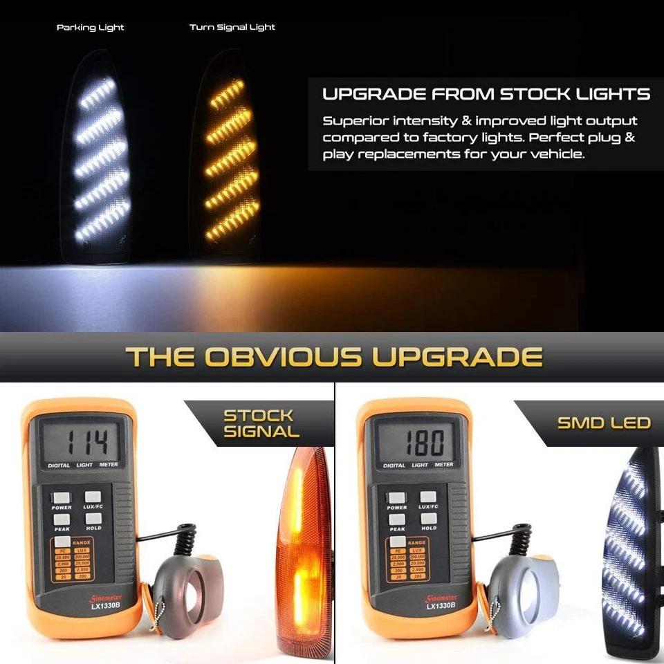 Lente de humo blanco/ámbar Switchback LED luces de espejo lateral para 03-07 Ford F250 F350 Foto 4 de 4