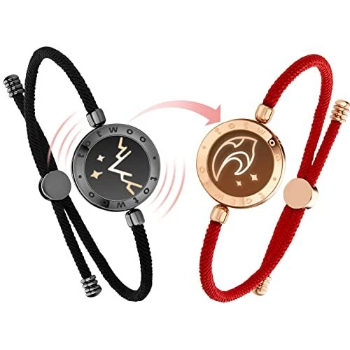 TOTWOO Long Distance Touch Bracelets for Couples Vibration Light
