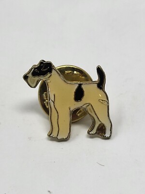 Fox Terrier Dog Tie Hat Lapel Pin