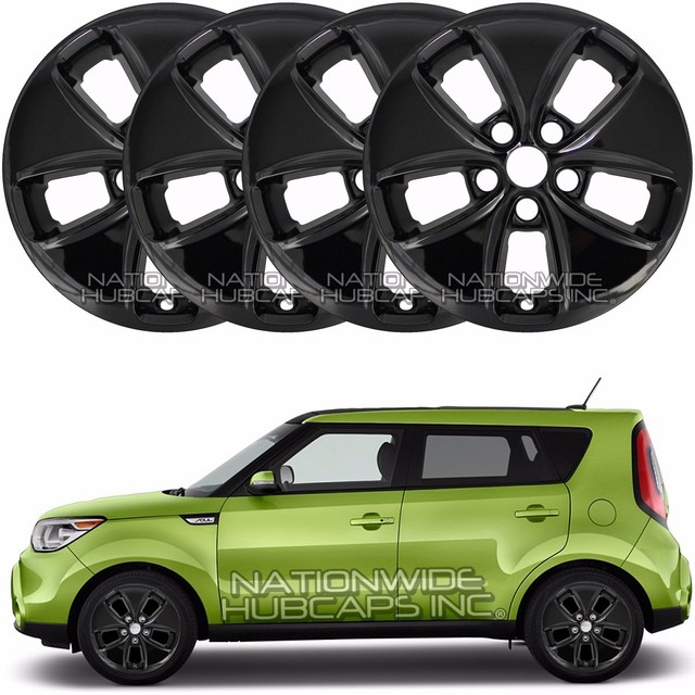 4 BLACK 16" Wheel Skins for KIA SOUL 201416 Hub Caps Rim Covers fits