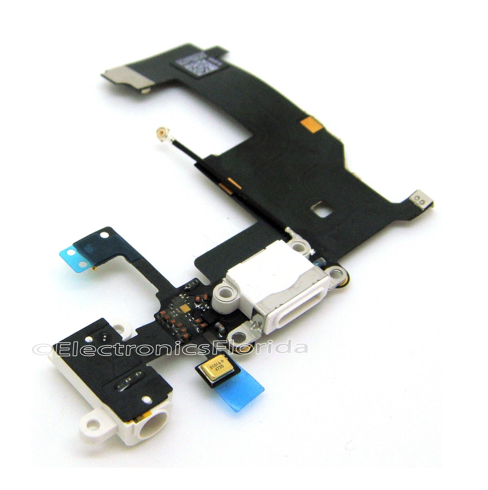iPhone 5 Charging Port, Headphone Jack, Mic Antenna Cable - White