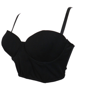 Fleur Du Mal Black Cropped Bustier Tank Top Size Large