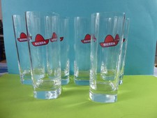 Vintage 6 Sierra Tequila Longdrink  Glas  Gl&auml;ser Schnapsglas Roter Sombrero