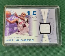 2004 Fleet Hot Numbers Game Used Jersey Vince Carter /250 Toronto Raptors SP
