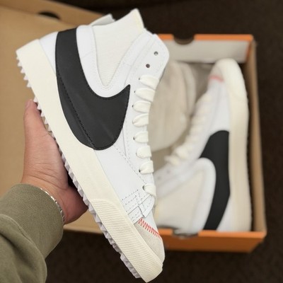 Nike Blazer Mid 77 Shoes Jumbo Swoosh Check White Black DD3111-100 Size 11.5