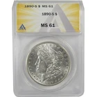 1890 S Morgan Dollar MS 61 ANACS Silver Uncirculated SKU:I20873