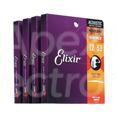 ELIXIR STRINGS Elixir Acoustic Guitar Strings 11027/11052/16027/16052 Brass & Phosphor Bronze