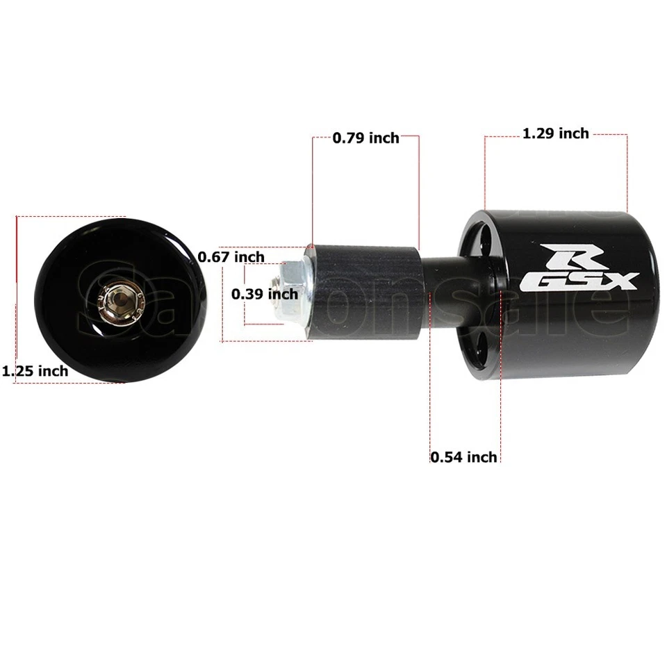 [SASA] Black CNC Laser Handle Bar Ends Grips Plug Made For Suzuki GSXR 600 750 - Image 3 of 4