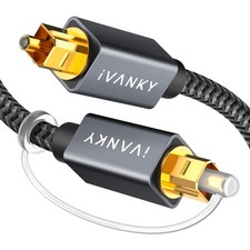 Grey Optical Audio Cable 10 Ft Digital Fiber Optic Toslink