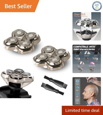 Stainless Steel Shaver Heads - Smooth Shave for Bald Head Care - 2 Pack
