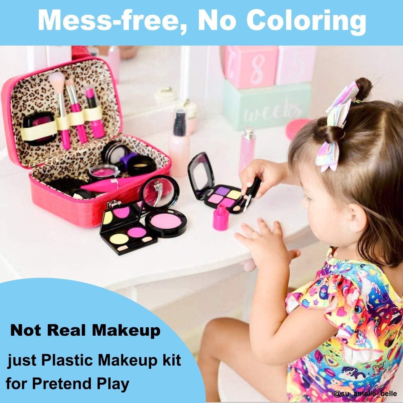Tepsmigo Pretend Makeup Kit for Girls, Kids Play Set - with... 