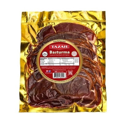 TAZAH Frozen Halal Basturma Meat Cured & Dried with Spices