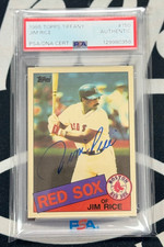 1985 Topps Tiffany Jim Rice  Signed Baseball Card PSA Auto HOF #150 Red Sox