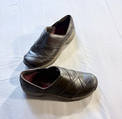  Merrell Primo Patch Leather Clogs Comfort Slip On Shoes Brown US 7 