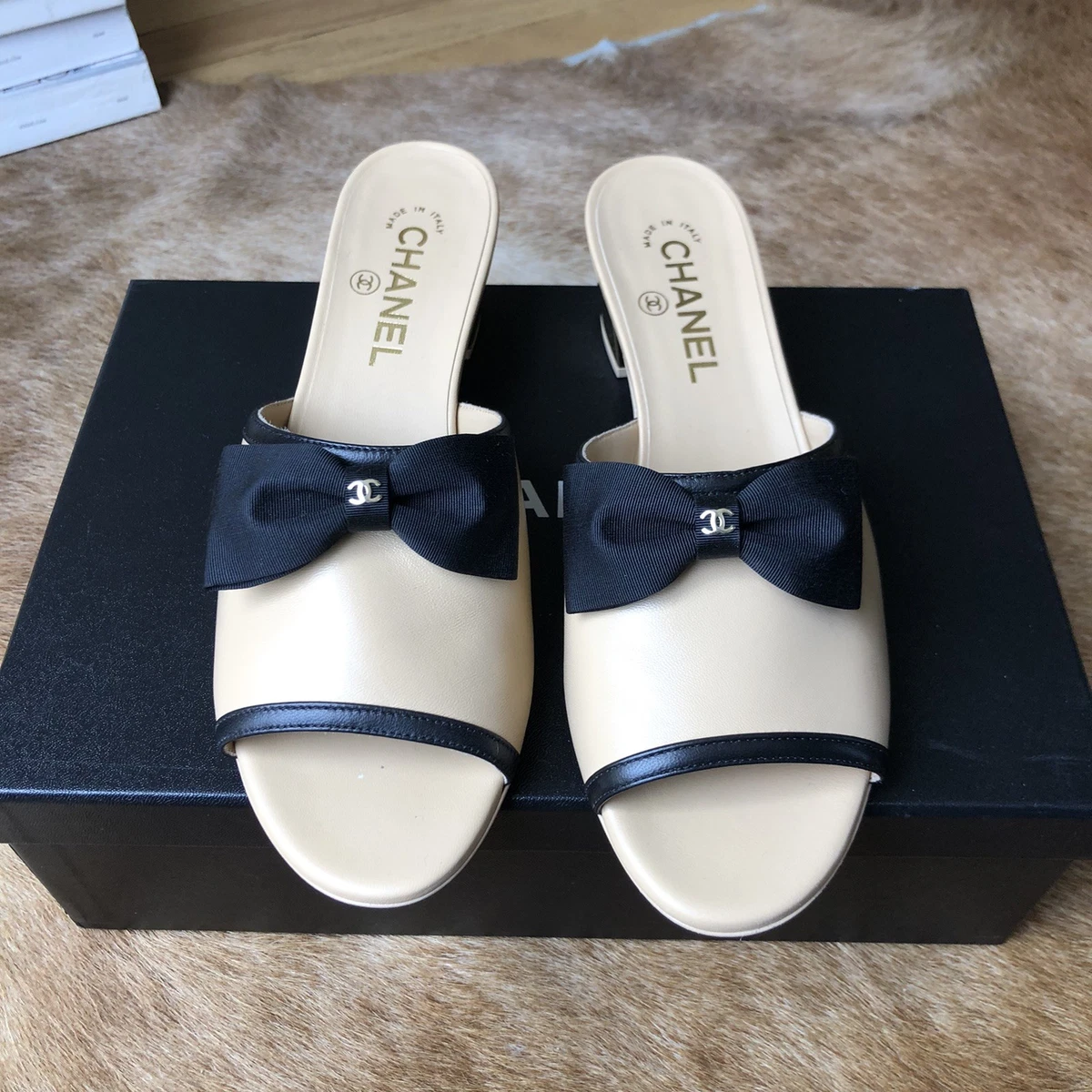 CHANEL Bow Leather Upper Sandals for Women for sale | eBay