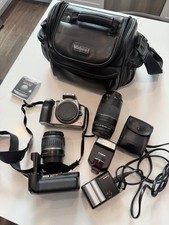 Canon EOS Digital Rebel 300D DSLR Kit 2 Lenses BG-E1 Grip Flash Bag Tested