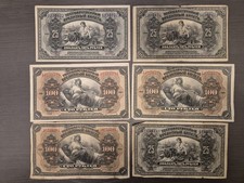 1918 Lot of 6 Russia 50 & 100 Roubles  F-VF