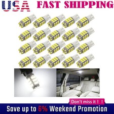20X T10 194 168 W5W 2825 LED Bulbs License Plate Lights Car Interior 6000K White