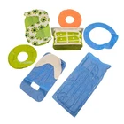 Vintage barbie blow up furniture Green Floral Settee Dresser Pool Float Etc