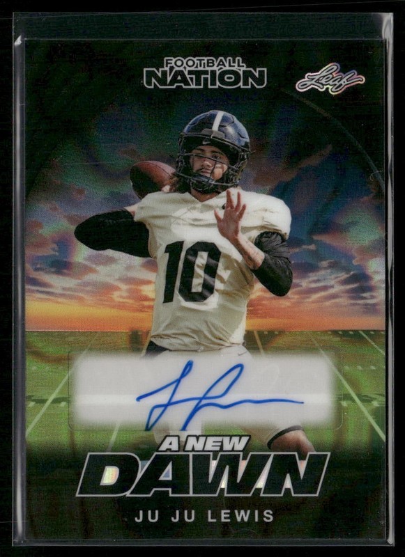 2025 Leaf Football Nation JuJu Lewis Black Lava Auto 1/1
