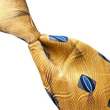 ROBERT TALBOTT BEST OF CLASS GOLD GEOMETRIC 100% SILK NECKTIE MADE IN USA