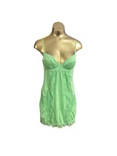 Vintage Mint Green Lace Slip  Underwire Babydoll  Nylon Nightgown