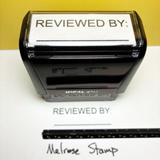 Reviewed By With Line Rubber Stamp Black Ink Self Inking Ideal 4913