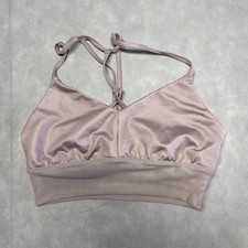 ALO YOGA Women's Lavish sports Bra Pink logo Racer back Size Small