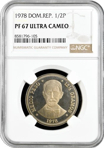 Dominican Republic 1/2 peso 1978, NGC PF67 UC, "Republic (1937 - 2022)"