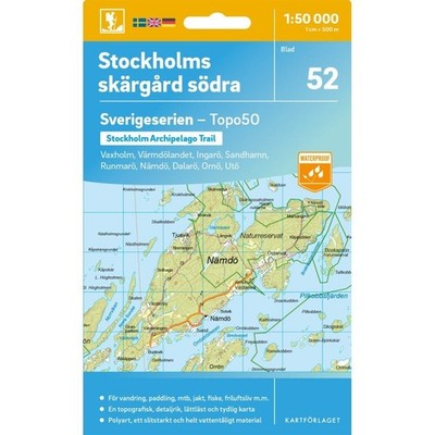 Sweden Stockholms skargard sodra Outdoor map 52 Walking hiking SALE - 30% OFF