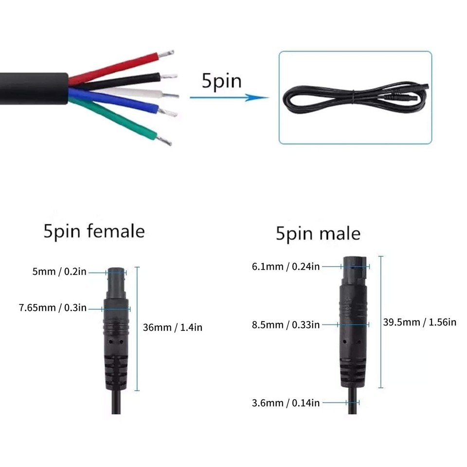 Rückfahrkamera Verlängerungskabel 2,5m - 5-polig Universal Auto Kabel