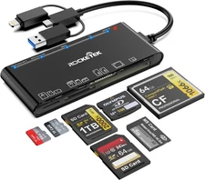 Memory Stick Pro Duo Adapter, Memory Card Reader for MS/XD/CF/SD Card - 7-in-...