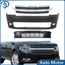Front End Assembly Bumper Cover & Chrome Grilles For Ford Flex 2013 2014-2019
