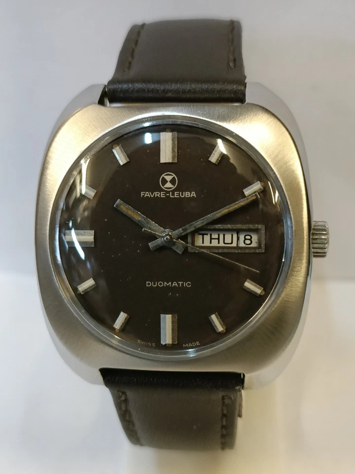 FAVRE-LEUBA DUOMATIC AUTOMÁTICO ESFERA MARRÓN SUIZO HOMBRE ESTADO DE FUNCIONAMIENTO Foto 3 de 4