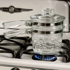 Vintage Pyrex Flameware Glass Double Boiler with Insert and Lid #6283