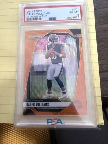 2024 Panini Prizm - Rookies Caleb Williams #301 Orange Wave Prizm /60 (RC)