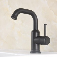 Black Brass Bathroom Basin Sink Faucet Mixer Single Handle Hole Tap Deck Mounted