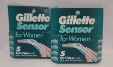 2 Gillette Sensor for Women 10 Count Razor Blades! New