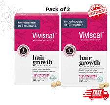 2 Packs Viviscal Hair Growth Dietary Supplement with Collagen Complex 180 Tabs