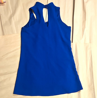 Xtraordinary S Blue Halter Sleeveless Cutout Back Lined Shift Dress