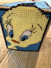 Looney Tunes Tweety Bird Plastic Canvas Tissue Box Cover Nursery New Completed