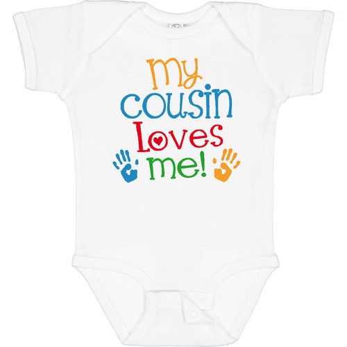 Inktastic My Cousin Loves Me Outfit Baby Bodysuit Childs Cute Boy Girl From New