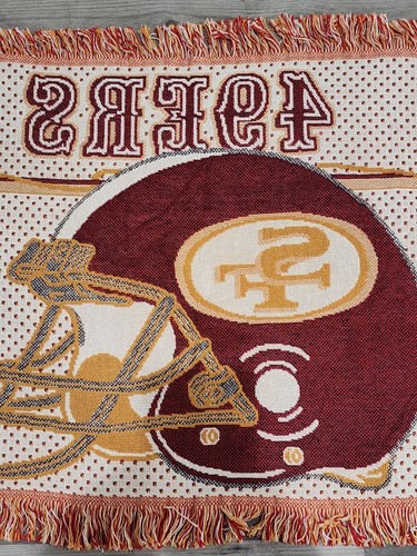 Vtg San Francisco 49ers NFL Tapestry Throw Blanket Northwest Company 26" X 48" - Picture 11 of 15
