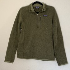 Patagonia Better Sweater Mens S Green 1/4 Zip Fleece Pullover Outdoors Pocket